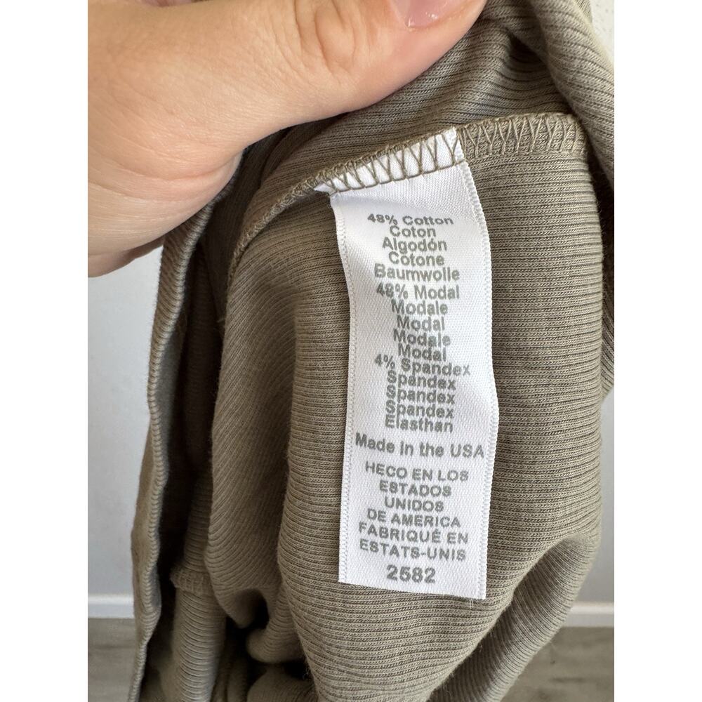 NWT Michael Stars Olive Green Ultra Rib Katie Bodycon Dress Womens S Date Night - Picture 7 of 7